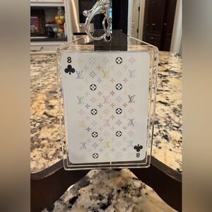 Authentic Louis Vuitton Playing Card Keychain or Accessory - Eight of Clubs